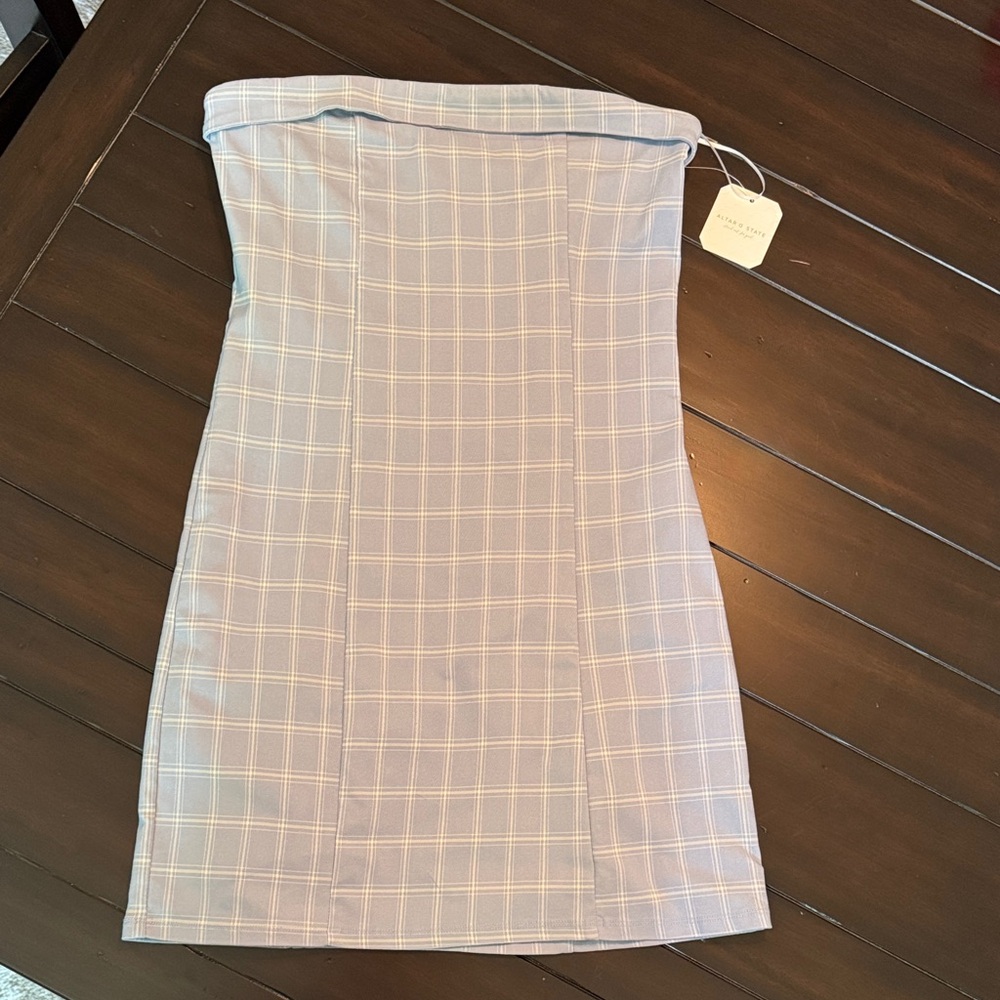 Plaid Strapless Dress from Altar'd State - new with tags